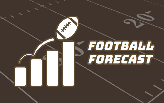 Football Forecast logo: a football arcing above a rising bar chart.